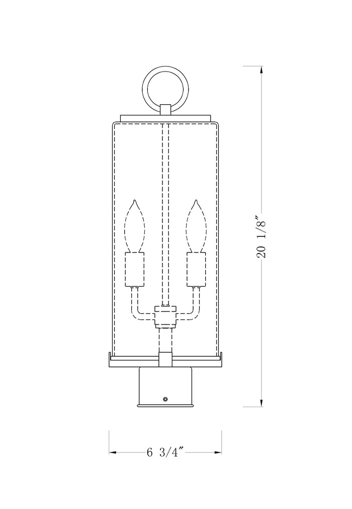 Outdoor Post Mount Fixture Z-Lite 592PHMR-BK Black Sana 2 Light Outdoor Post Mount Fixture Z-Lite