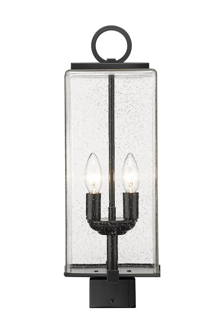 Outdoor Post Mount Fixture Z-Lite 592PHMS-BK Black Sana 2 Light Outdoor Post Mount Fixture Z-Lite