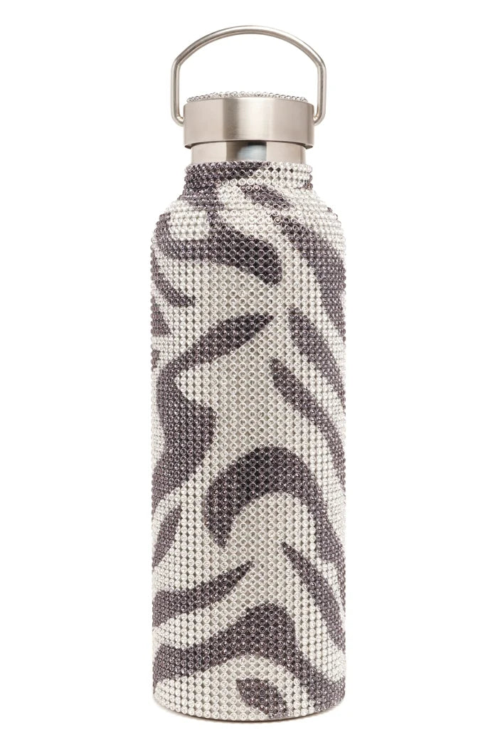 Zebra Rhinestone Water Bottle